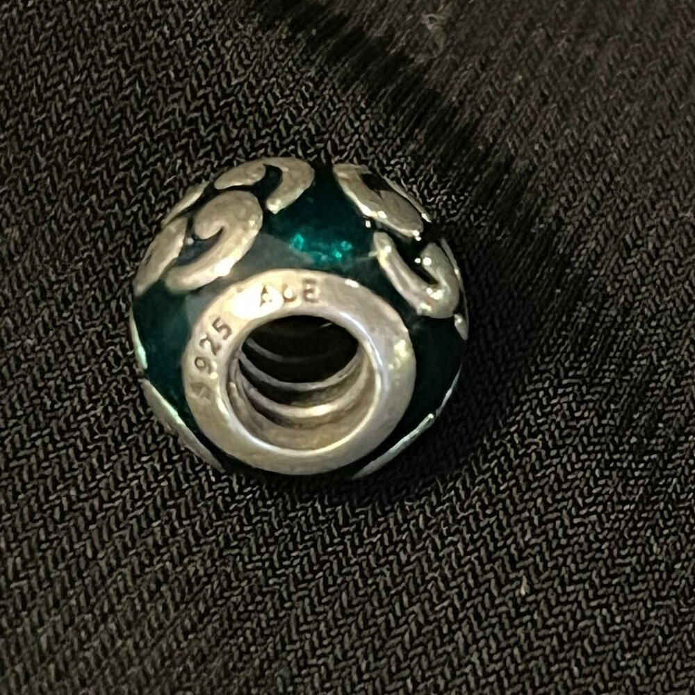 Pandora Zen Turquoise/Teal Enamel Charm – ALE S925 – Retired - Picture 4 of 4